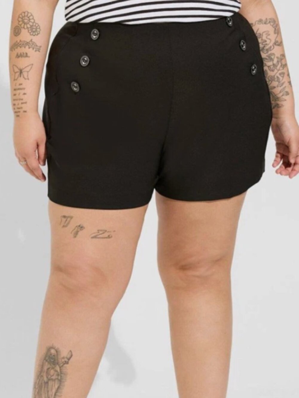Torrid Retro Chic Black Sailor Shorts | NWOT | Size 1 (14/16)